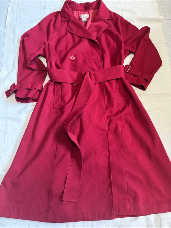 Spiegel Jackets & Blazers - Spiegel Gabardina Trench Mujer Color Borgoña Talla 16 con Cinturón CAJA GRANDE